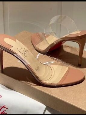 CL Nude and Clear PVC Stiletto Slide